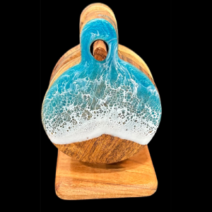 Round Acacia Blue Wave Coasters
