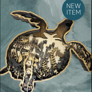 Stunning Seven-Layer Laser Cut Sea Turtle Wall Art
